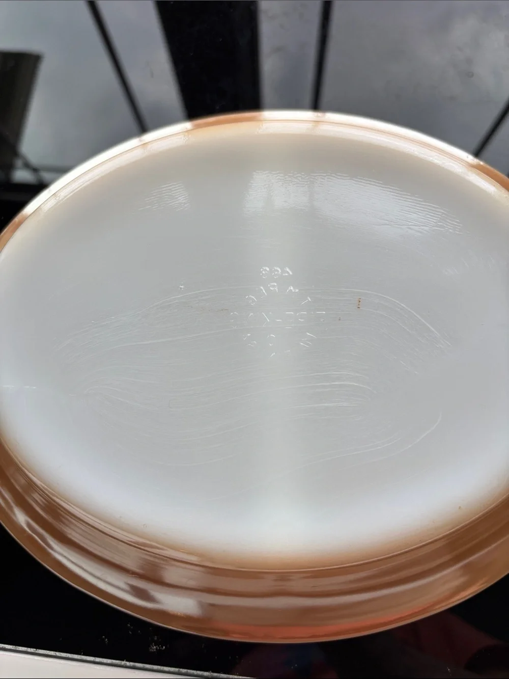 Fire King Peach divided casserole dish